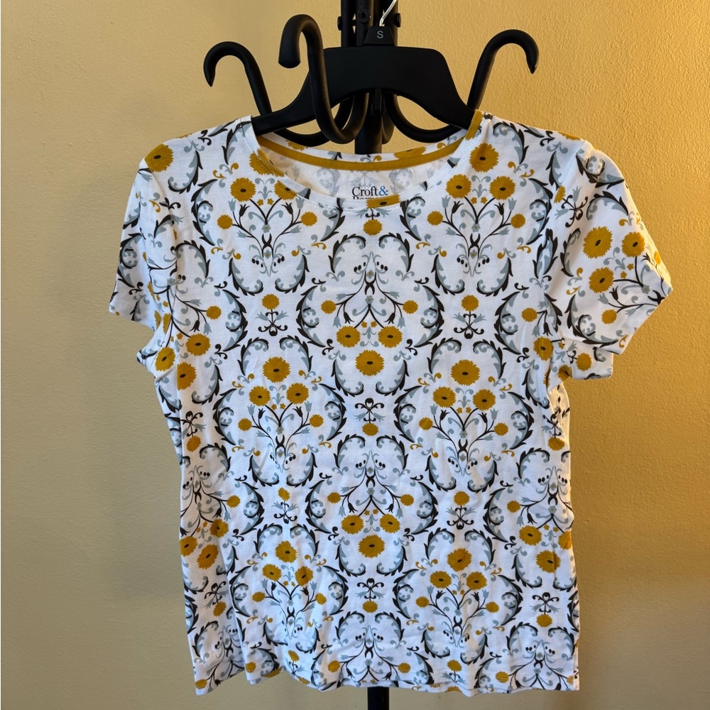 Croft & Barrow Women's Yellow Floral Top